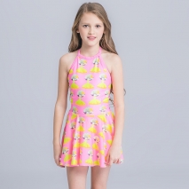 cute flower stripes one piece girl water play swimwear