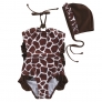 cute giraffe hoodied girl bikini one piece swimwear