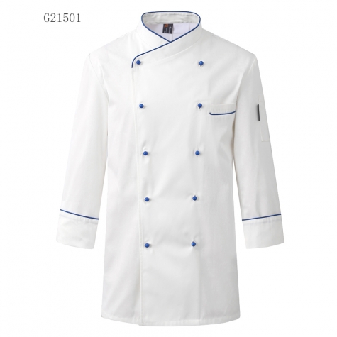 fashion double-breasted chef coat chef jacket uniform with airhole