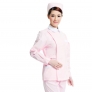 Peter pan collar side opening long sleeve nurse blouse + pant uniform