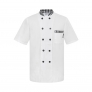 Checkered collar short sleeve unisex chef jacket