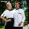contrast grid collar chef jacket chef coat