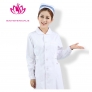 peter pan collar front opening cotton women nurse lab coat uniform