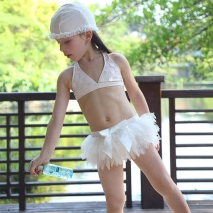 lovely swan girl swimwear