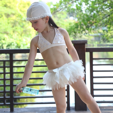 lovely swan girl swimwear
