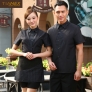 Europe Design denim fabric restaurant waiter uniforms shirt jacket