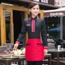short sleeve summer contrast color collar pub bar cafe waiter shirts uniforms