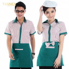 stripes fast food restaurant service staff uniform