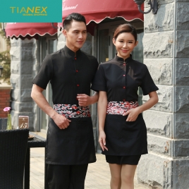 Japan cherry design summer waiter waitress shirt uniform