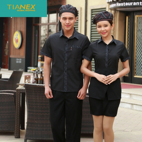 fashion US America waiter uniform shirt and apron