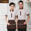 fashion stripes lady waiter uniform waiteress shirt