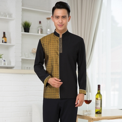 2015 fashion waiter uniform factory supplier
