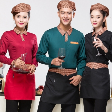 Chinese food restaurant waiter waitress blouse + apron