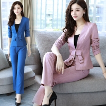 half sleeve bow office uniform women work pants suits