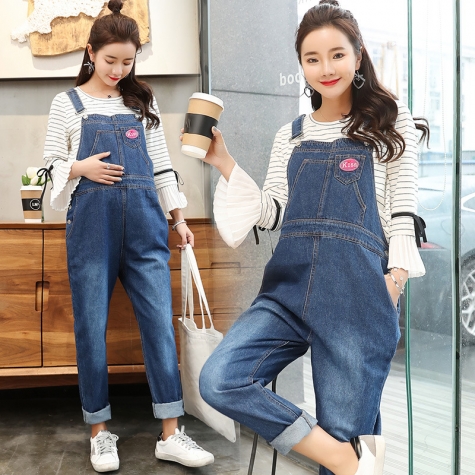 fashion denim maternity pregnant belly protect pant