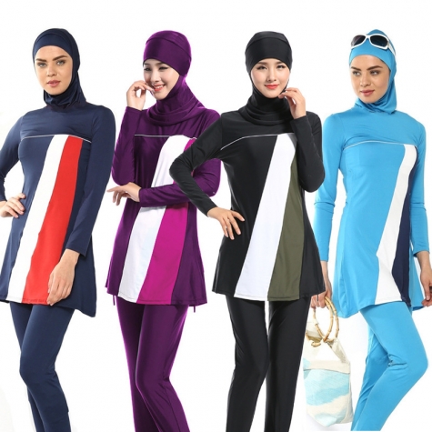 fashion women full cover up swimwear burqini Muslim swimsuits