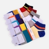 Europe colorful patchwork design men mesh socks