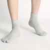 solid color cotton mesh men toe socks