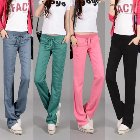 cotton line comfortable soft women pant sport trousers