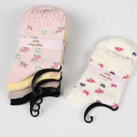 floral hem flower print cute young lady socks