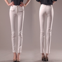 regular fake pockets women pencil pant 7/10 length