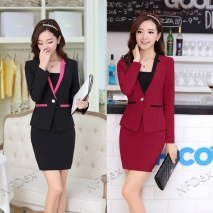 long sleeve V collar Korea style chic office lady work suits ,three-piece suit