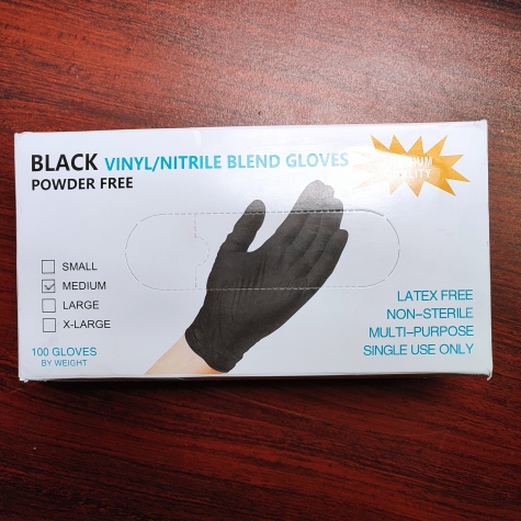 Wally  plastic  disposable  synthetic  gloves black color ready stock