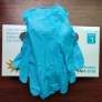 Wally sky blue vinyl/nitrile blend disposable blue  vitrile  gloves factory wholesale