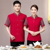 2022 Asian style summer half sleeve  waiter waitress blouse uniform factory cheap