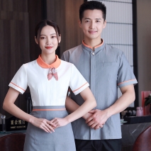 2022  new design waitress  waiter blouse uniform jacket hotel crew uniform women men