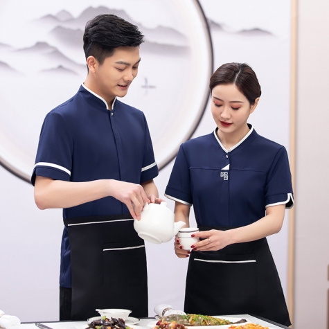 2022  new design bow waitress  waiter blouse uniform jacket hotel crew blouse