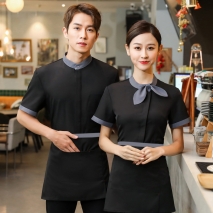 2022  new design bow waitress waiter tea house jacket hotel pub staff uiform