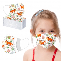 2022 fashion fox printing 3-layers  disposable mask  cheap children mask PPE mask