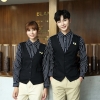 2022   new long sleeve fake-two pieces shirt uniform tea house work jacket blouse