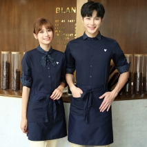 2022   spring fall long sleeve shirt uniform tea house work jacket pub hot pot store waitress waiter  jacket
