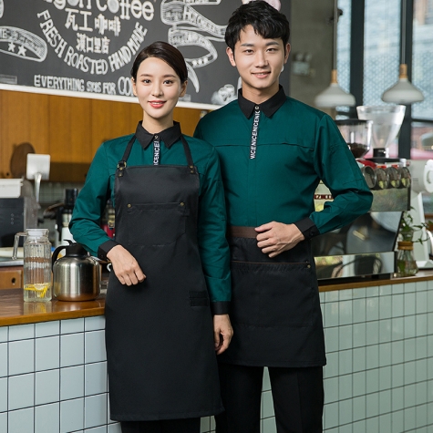 2022   spring  long sleeve caffee house restaurant waitress waiter  jacket  uniform