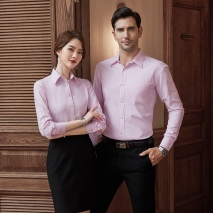 2022 high quality good fabric  solid color office women men work  shirt staff uniform waiter  waitress shirt
