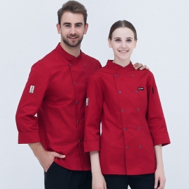 2022   long  sleeve  fashion unisex double breast baker jacket  kitchen coat  chef jacket uniform