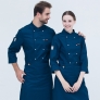2022   long  sleeve  fashion unisex double breast baker jacket  kitchen coat  chef jacket uniform