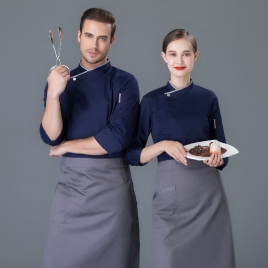 2022  long  sleeve  fashion invisibale buuton double breast baker food store jacket  coat  chef jacket uniform