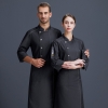 2022  long  sleeve  Europe fashion gray denim baker cooking food jacket  coat  chef jacket uniform