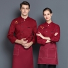 2022   Europe design casual   star  printing bread house baker cook  coat  chef jacket uniform on sales