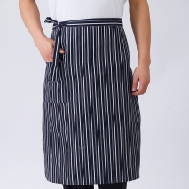 2022 knee length stripes  apron   cafe staff apron for  waiter chef with pocket