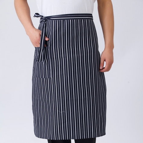 2022 knee length stripes  apron   cafe staff apron for  waiter chef with pocket
