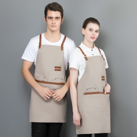 2022 europe style canvas long halter apron super market  fresh vegetable store halter  apron