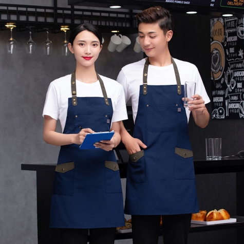 2022 nvay color breathable fabric restaurant staff work apron chef halter apron