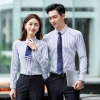 2022 Korea long sleeve cafe pub stripes printing office work  shirt  uniform women men shirt