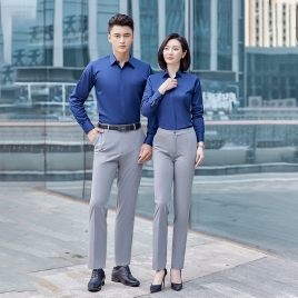 2022  fashion short sleeve office business  men  women shirt  uniform wholesale