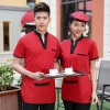 2022 v-collar high quality work staff t-shirt unifrom tshirt for waiter