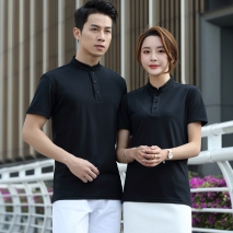 2022  fashion short sleeve pub  waiter waitress tshirt uniform factory supplier